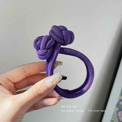 Plain Knot Hair Tie / Set - 1 Pc - Purple / One Size