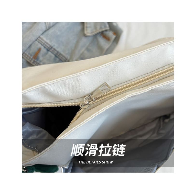 Plain Label Applique Flap Crossbody Bag