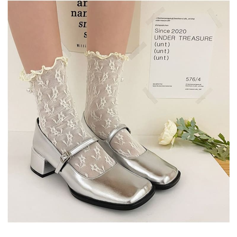 Plain Lace Short Socks