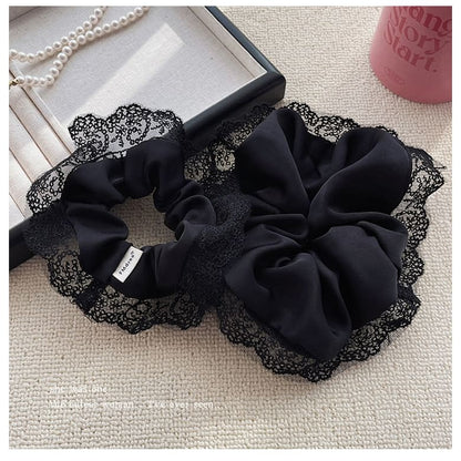 Plain Lace Trim Scrunchie