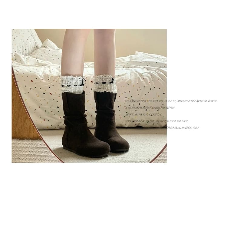 Plain Lace Trim Socks / Set