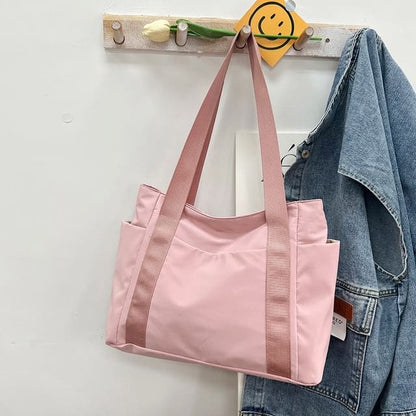 Plain Lightweight Carryall Bag - Pink / One Size