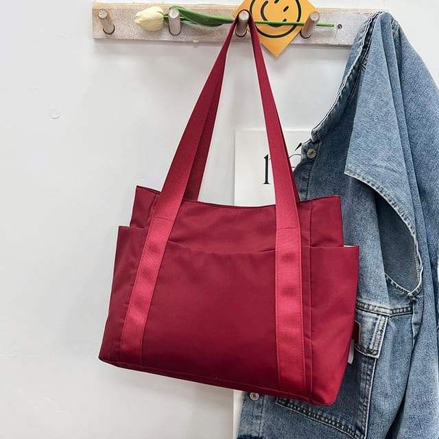 Plain Lightweight Carryall Bag - Red / One Size