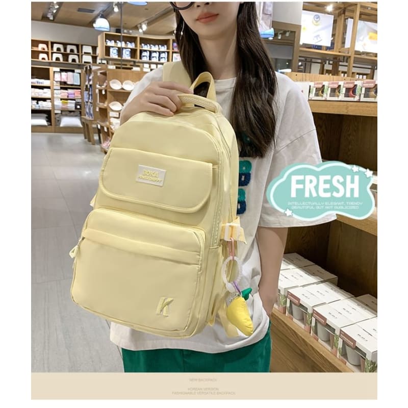 Plain Logo Crossbody Bag / Backpack / Pear Charm / Set