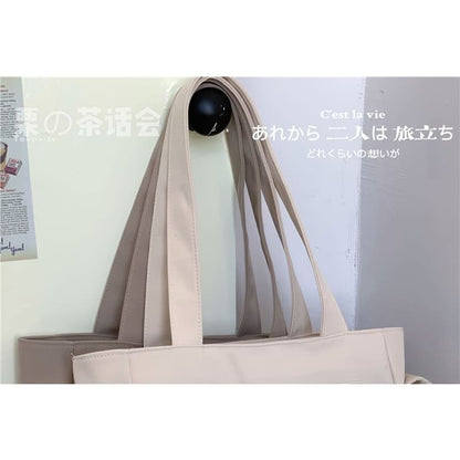 Plain Multi-Pocket Tote Bag