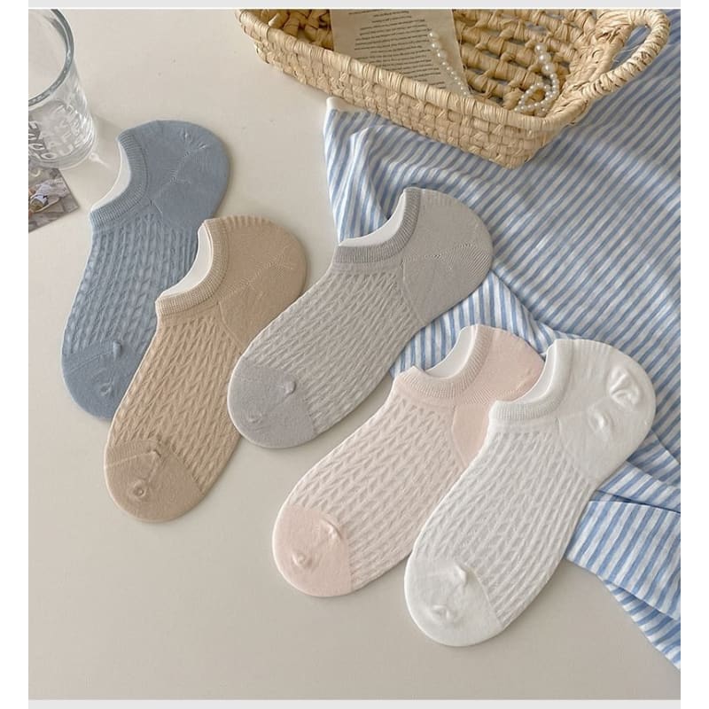 Plain No Show Socks Set