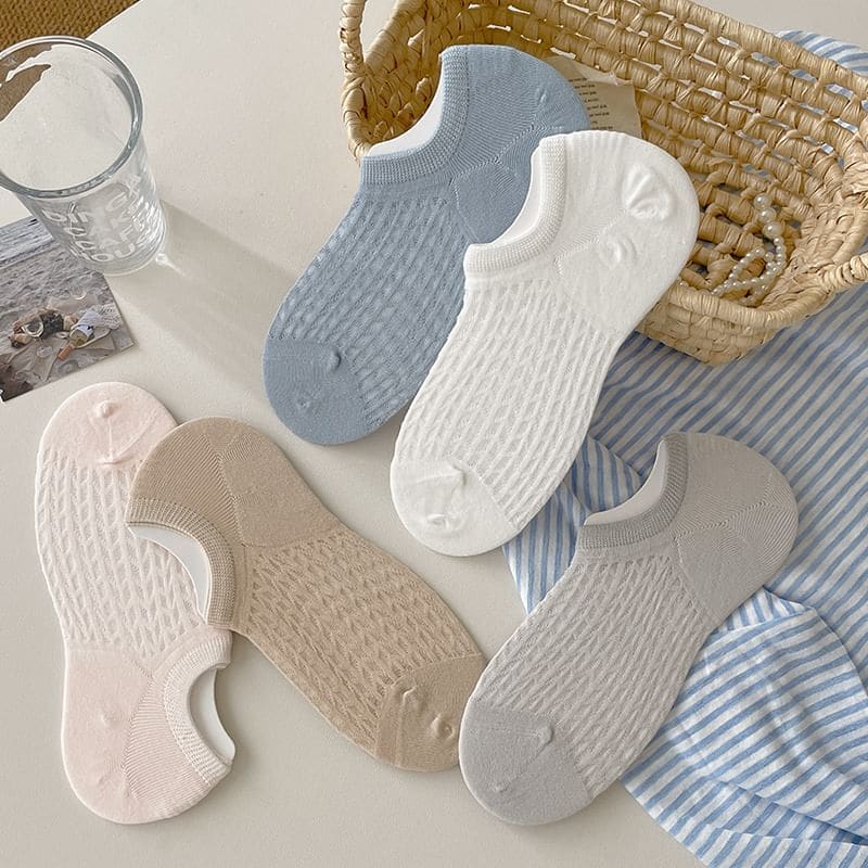 Plain No Show Socks Set