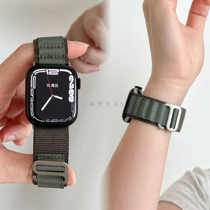 Plain Nylon Apple Watch Band - Dark Olive Green / IWATCH 1