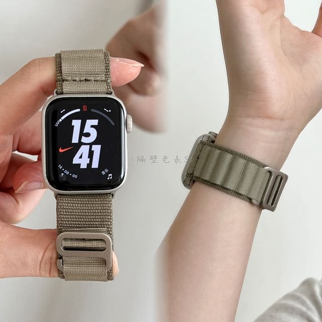 Plain Nylon Apple Watch Band - Light Olive Green / IWATCH 1