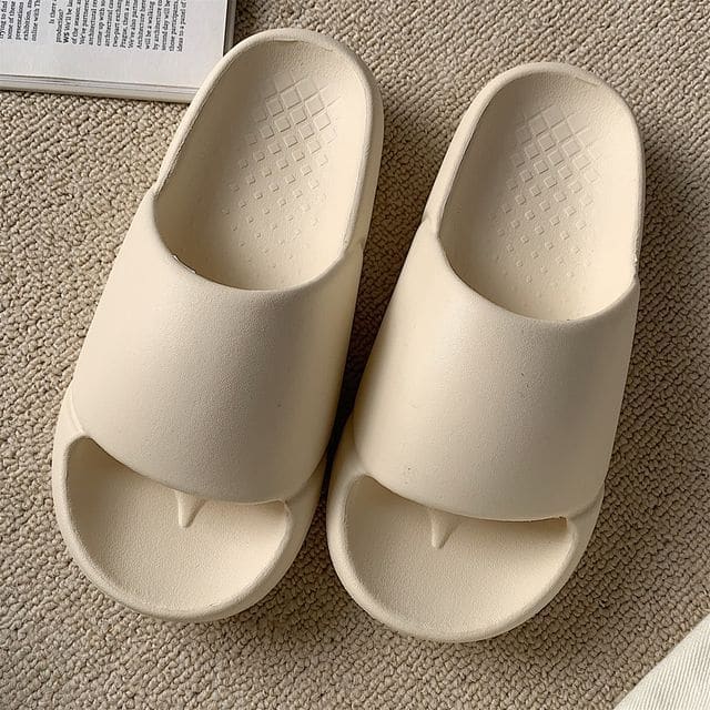 Plain Platform Home Slippers - White / 36 To 37