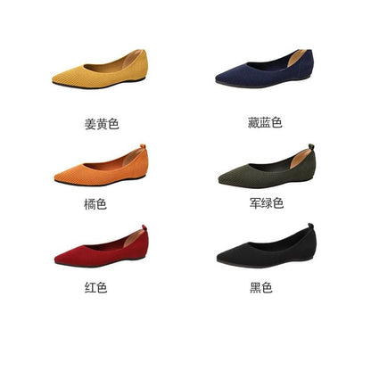 Plain Pointed Fabric Flats