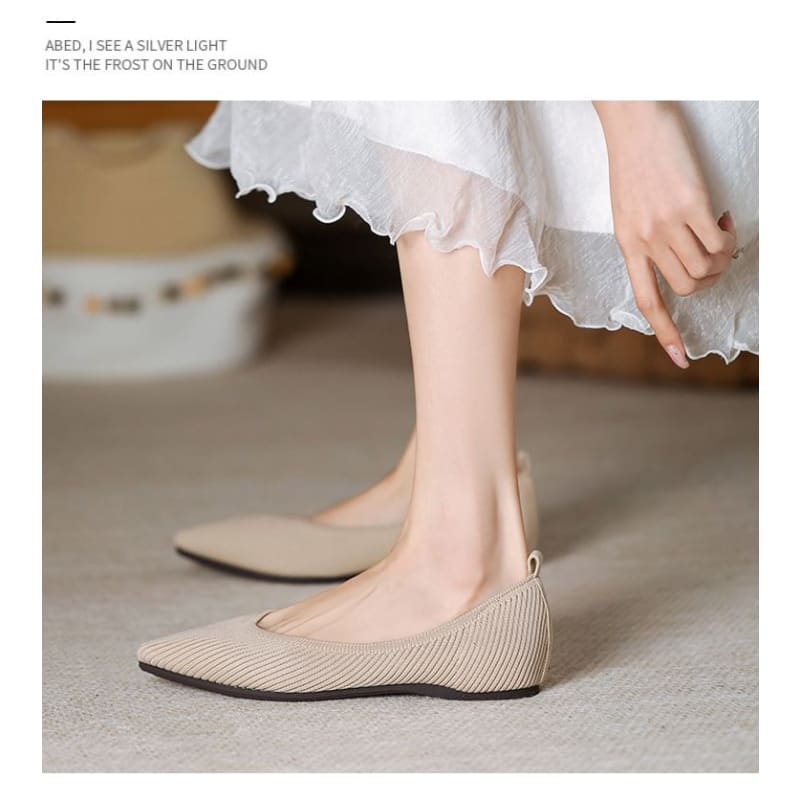 Plain Pointed Fabric Flats