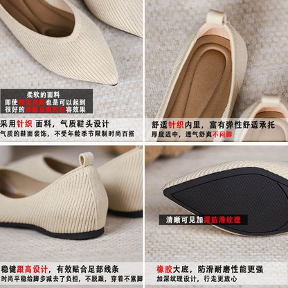 Plain Pointed Fabric Flats