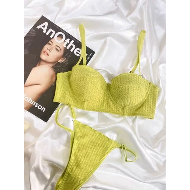 Plain Push - Set of 2 - Bra & Panty - Yellow / 32/70AB