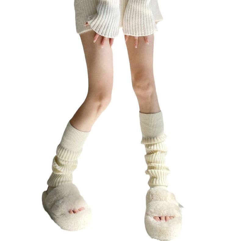 Plain Ribbed Leg Warmers