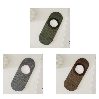 Plain Ribbed - Set of 3 Pairs - Army Green & Dark Gray &