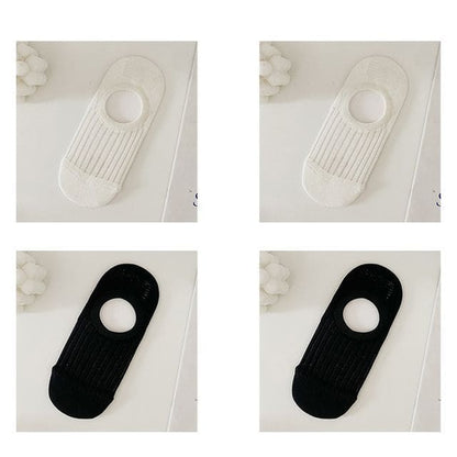 Plain Ribbed - Set Of 4 - 2 Pcs White & 2 Pcs Black