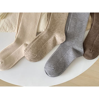 Plain Ribbed Short Socks Set