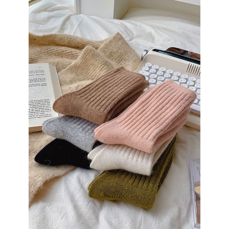 Plain Ribbed Socks / Set