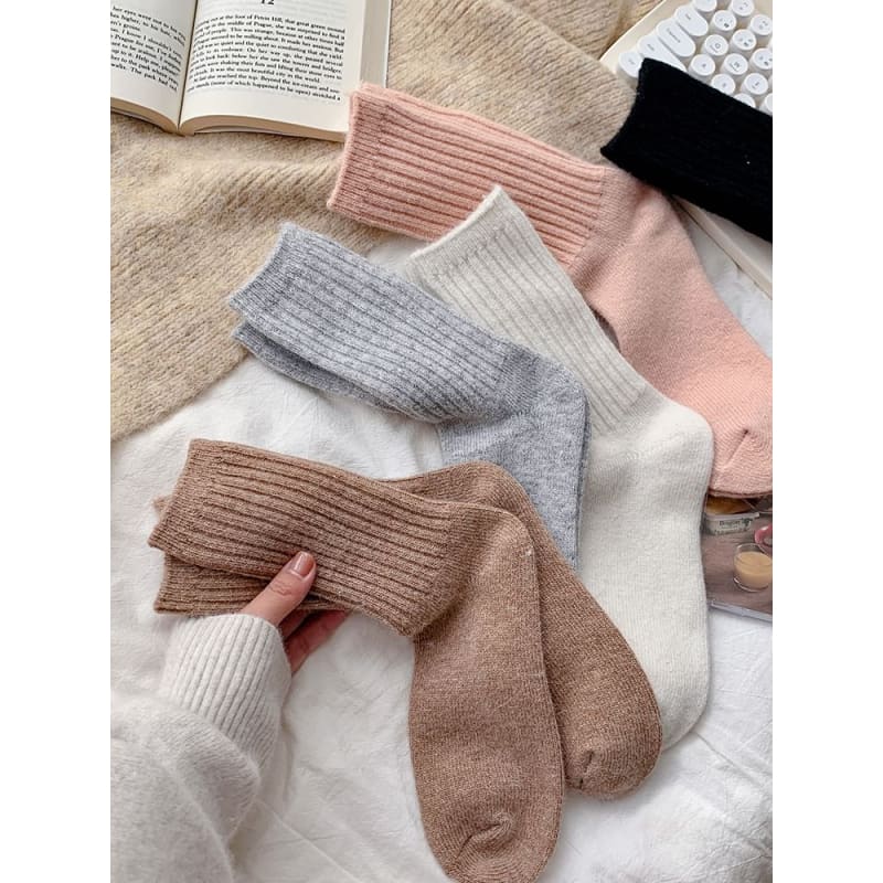 Plain Ribbed Socks / Set