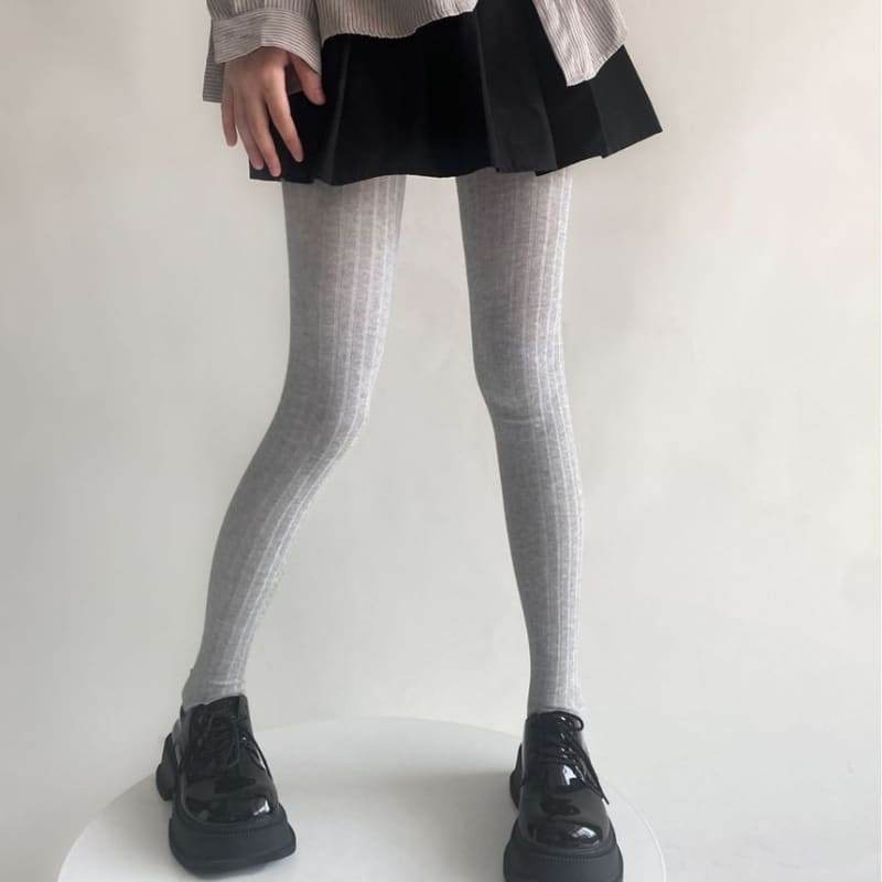 Plain Ribbed Tights