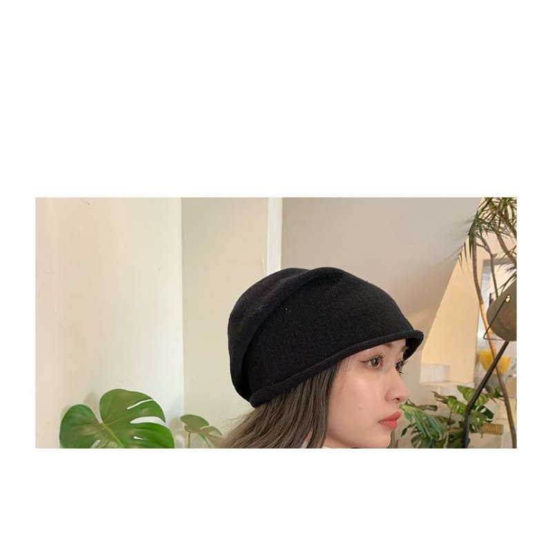 Plain Roll Up Hem Beanie