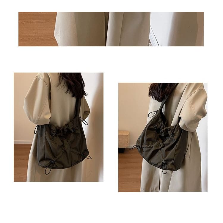 Plain Ruched Shoulder Bag