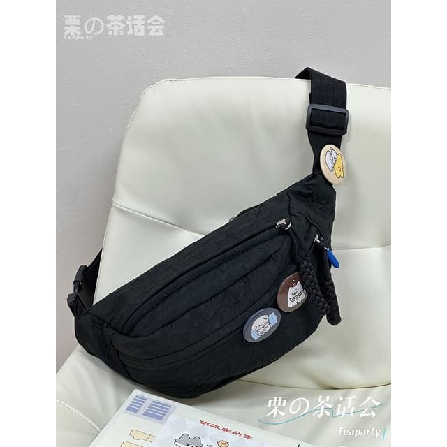 Plain Shirred Sling Bag / Charm / Set - Without Bag Charm