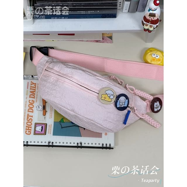 Plain Shirred Sling Bag / Charm / Set - Without Bag Charm