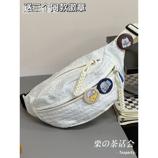 Plain Shirred Sling Bag / Charm / Set - Without Bag Charm