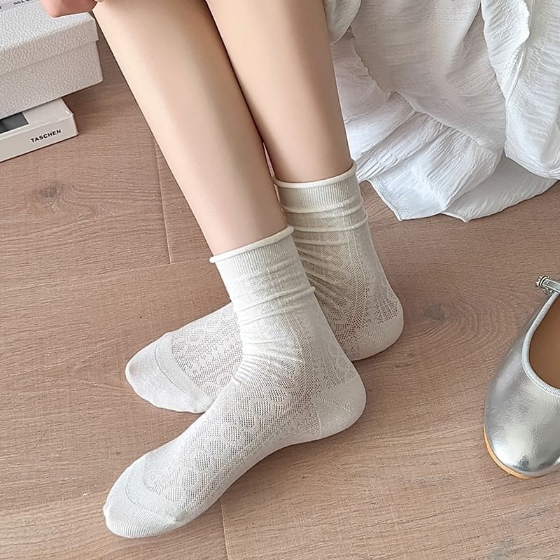 Plain Shirred Socks / Set