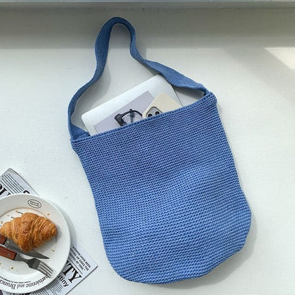 Plain Shopper Bag - Blue / One Size