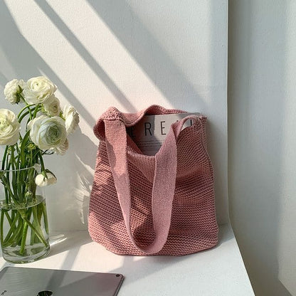 Plain Shopper Bag - Pink / One Size