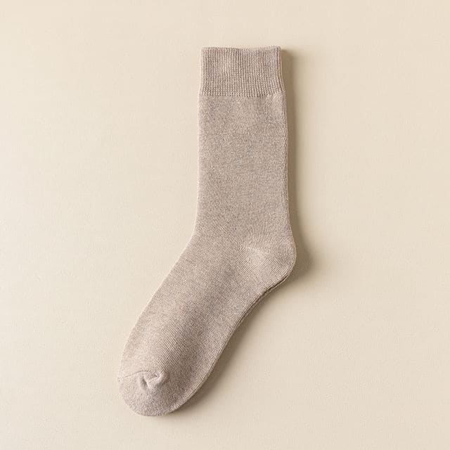 Plain Short Socks Set - Set of 2 Pairs - Khaki & Khaki