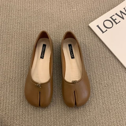 Plain Slit Flats - Y1799-2 - Brown / 35