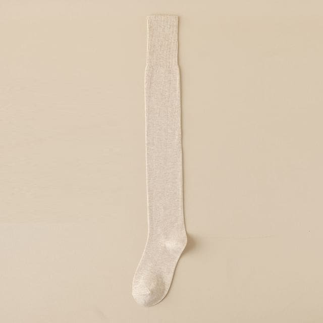 Plain Socks - 1 Pair - Beige / One Size