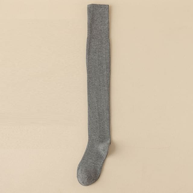 Plain Socks - 1 Pair - Dark Gray / One Size