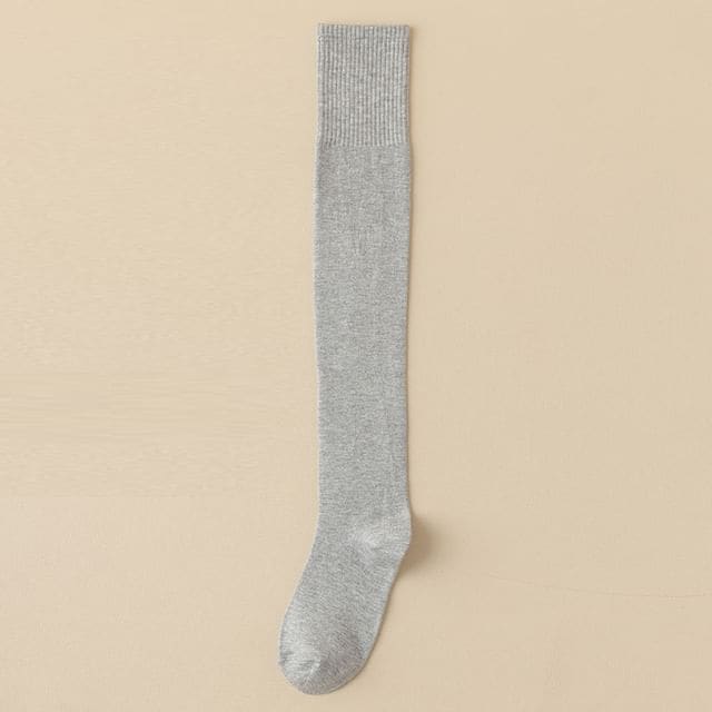 Plain Socks - 1 Pair - Light Gray / One Size