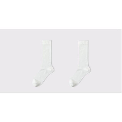 Plain Socks Set - Set of 2 Pairs - Milky White / One Size