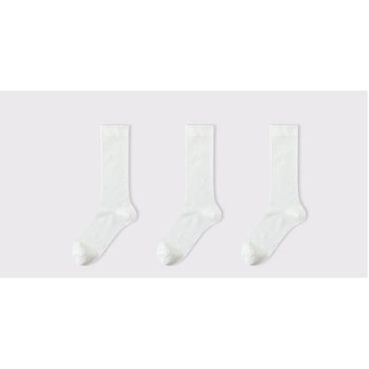 Plain Socks Set - Set of 3 Pairs - Milky White / One Size