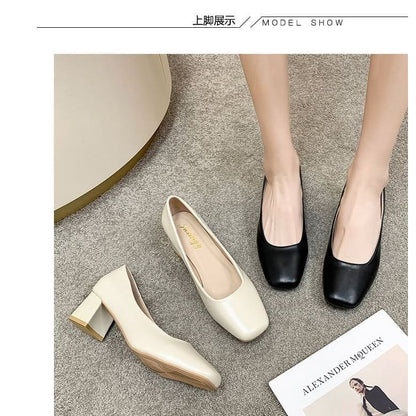 Plain Square Toe Pumps