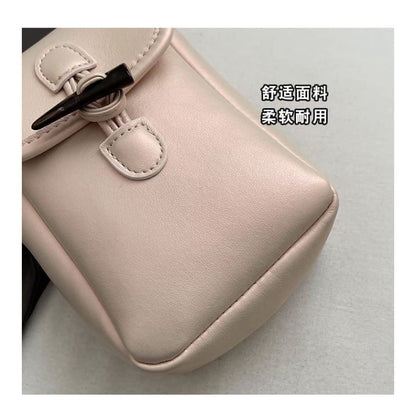 Plain Toggle Faux Leather Mobile Phone Crossbody Bag