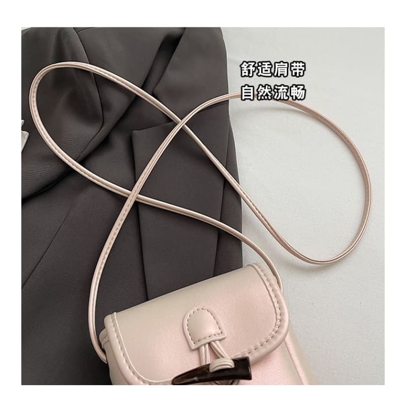 Plain Toggle Faux Leather Mobile Phone Crossbody Bag