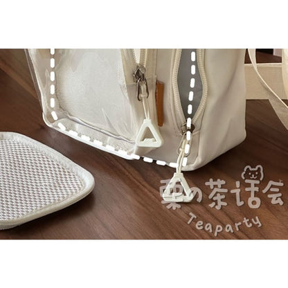 Plain Transparent Panel Crossbody Bag