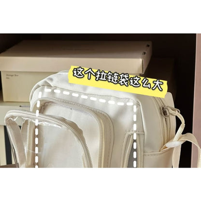 Plain Transparent Panel Crossbody Bag