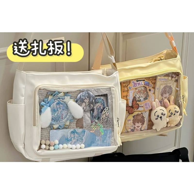 Plain Transparent Panel Messenger Bag