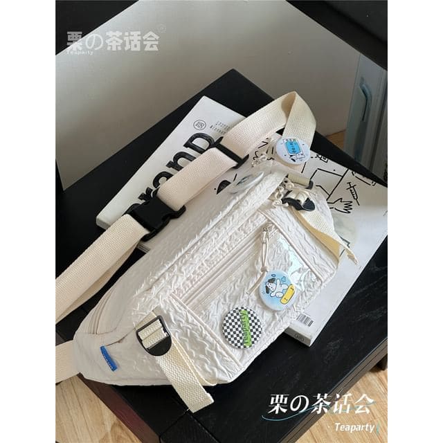 Plain Waist Bag / Bag Charm / Pin / Set - Off-White