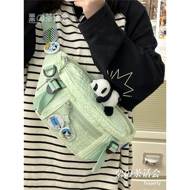 Plain Waist Bag / Bag Charm / Pin / Set - With Panda