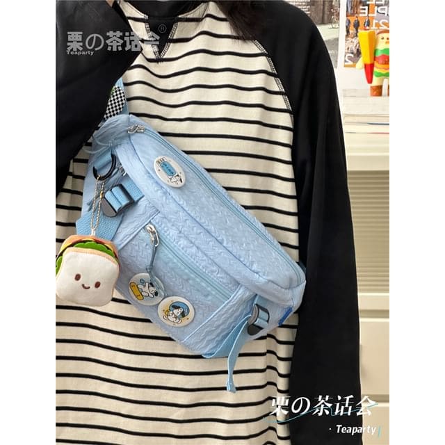 Plain Waist Bag / Bag Charm / Pin / Set - With Toast - Blue