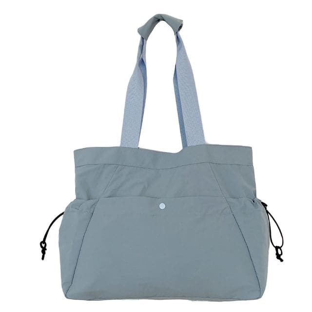 Plain Zip Tote Bag - Blue / One Size